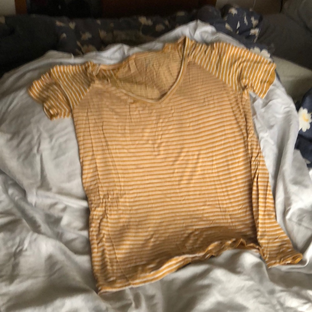 Women’s orange and white stripe tshirt